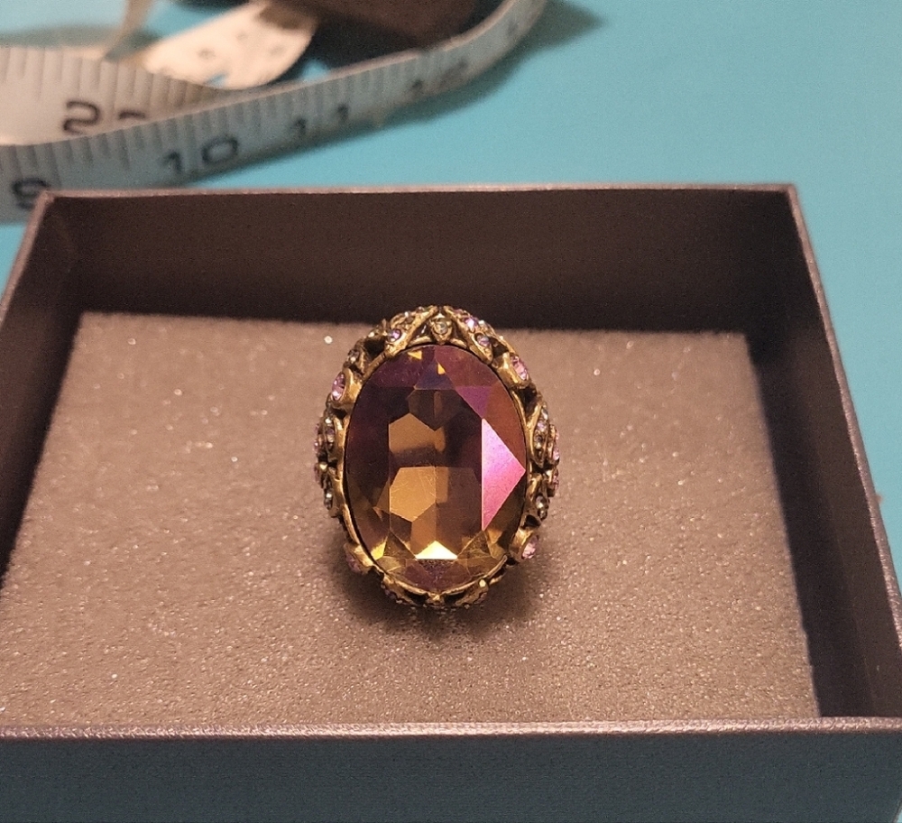 Heidi Daus Purple and Gold Statement Ring
